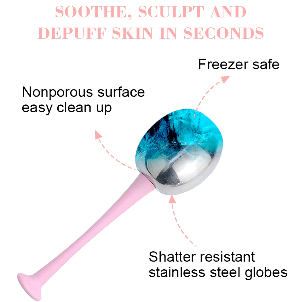 Facial Ice Globes Stainless Steel Cooling Cryo Facial Spa Globes For Anti Aging Face Eye Massager Skin Care Tool For Beauty Care 4