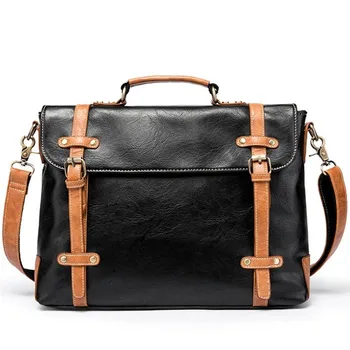 

2020 New Hit color Male business bag Men Retro Crossbody Bag briefcase tote Men's pu Leather Shoulder Bags