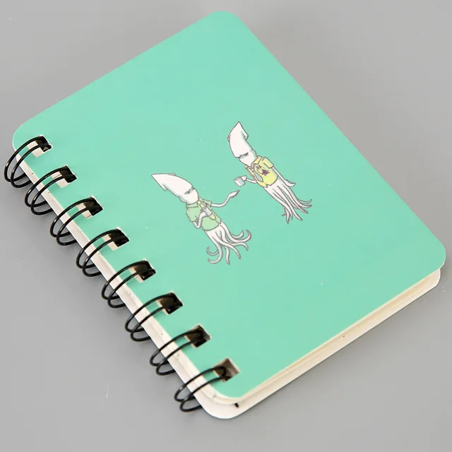 80Page A7 Korea Cartoon Anime Coil Notebook Small Notepad Animal Rollover Office School Learn Supplies Mini Kawaii Diary Journal 1809