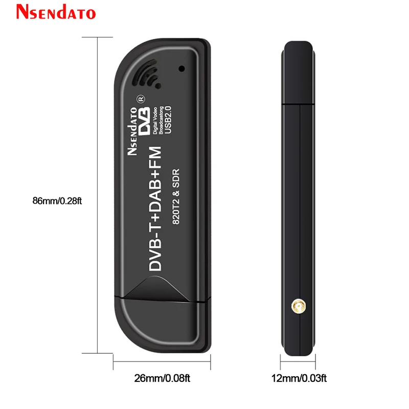 Digital USB2.0 RTL2832U & R820T2 DVB-T SDR USB TV Stick Tuner DVB-T+FM+DAB RTL SDR TV Receiver Dongle With Antenna For windows