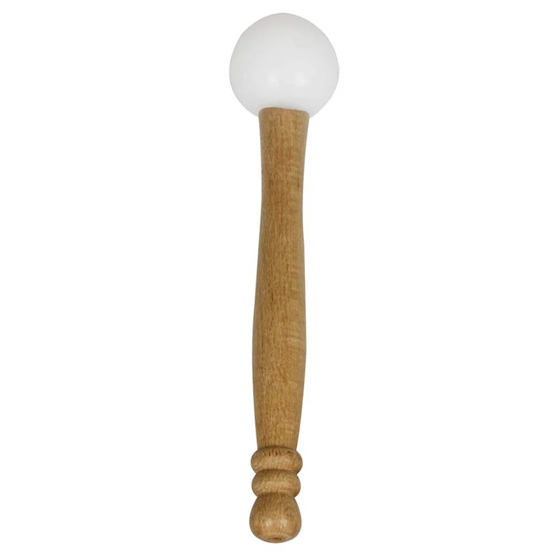 Crystal Singing Bowl, Wooden Handle Rubber Beater Hand Percussion Meditation Sound Bowl Accessory