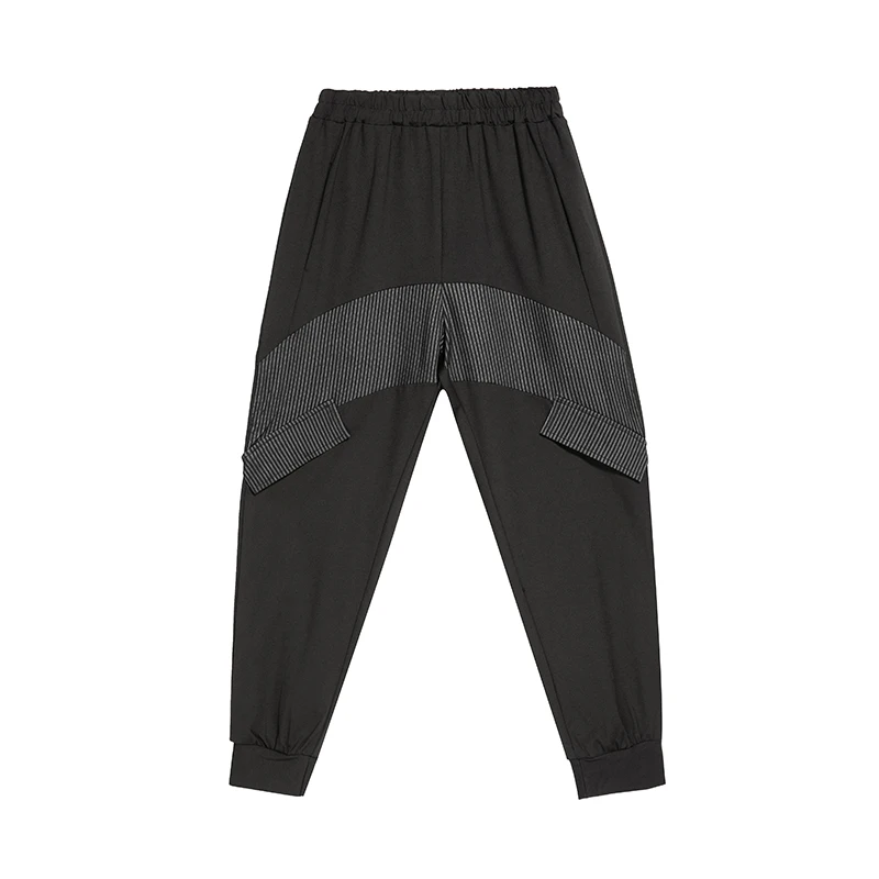 

Original Design 2020 New Spring Autumn Women Long Pant Hip Hop Style Fashion Stripe Patchwork Slim Harem Pants Streetwear