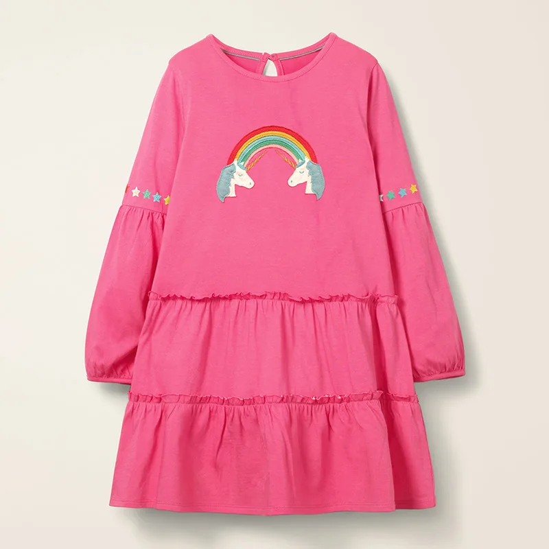 S0065 same picture Little maven 2-7Years Осень Животное Платье Для Девочек Детей Малышей Новорожденных Девочек Топы Тис Платья Дети Дети осень одежда - Цвет: S0065 same picture