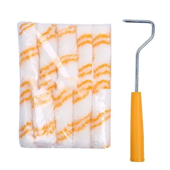 

1 Set of 4 Inch Wall Paint Roller Set Replacement Roller Cover Home Decoration Paint Brush Set with Roller Brush