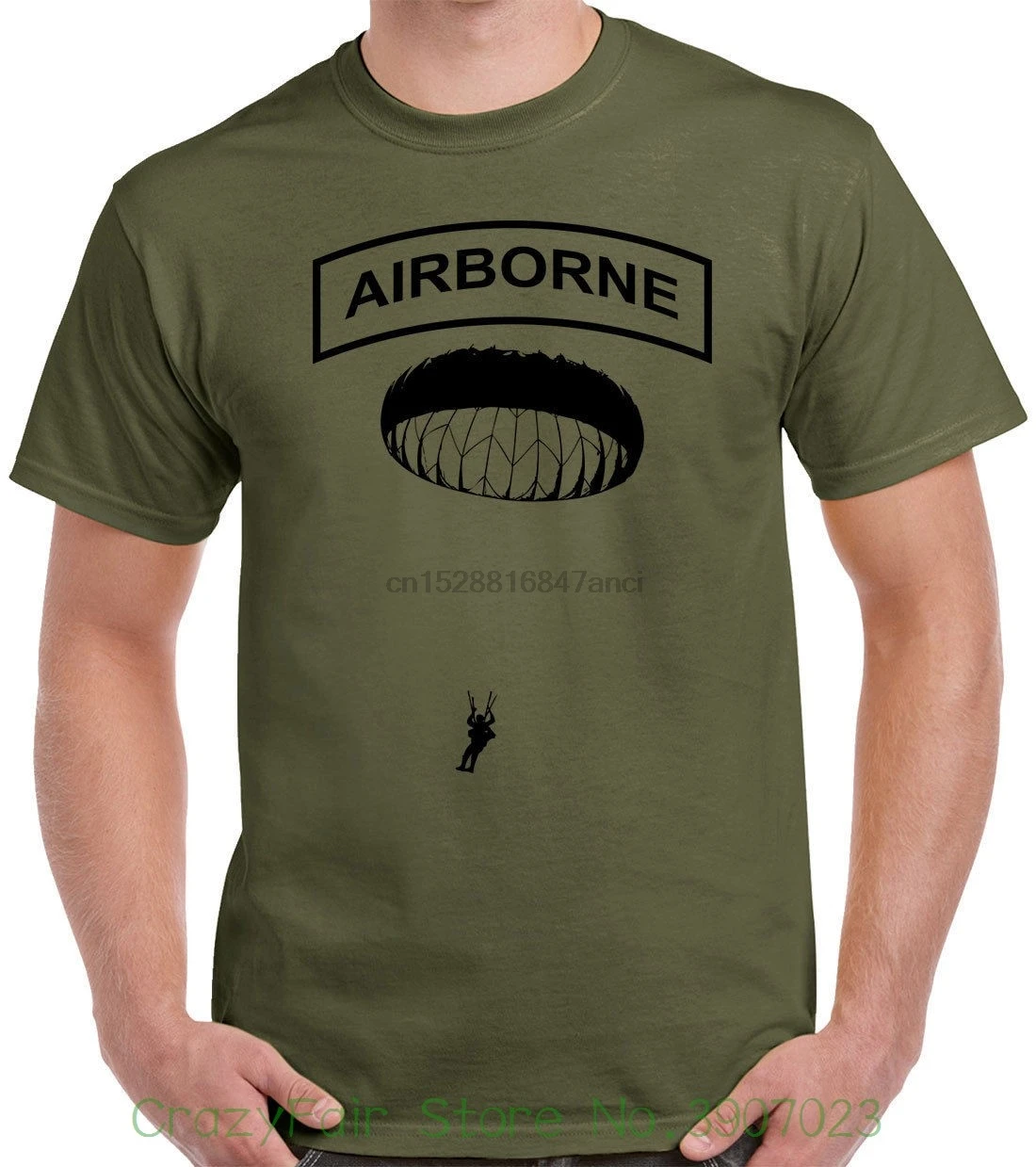 Футболка Airborne с черными чернилами Десантник 82nd 101st-1230 Мужская футболка забавная |