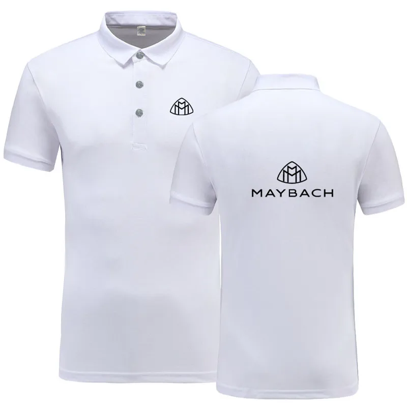 Новое поступление, летние мужские рубашки поло Maybach с коротким рукавом, однотонные Рубашки, Топы