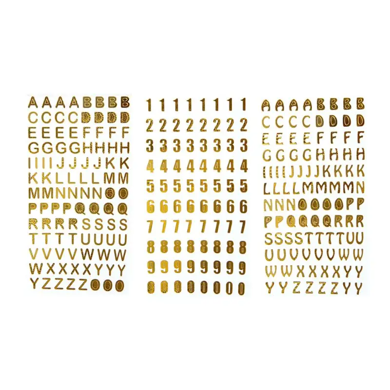 Gold 3 шт./компл. УФ эпоксидный наполнитель материал альбом «сделай сам» ручка стикер буквенно-цифровой декоративные наклейки s - Цвет: Gold
