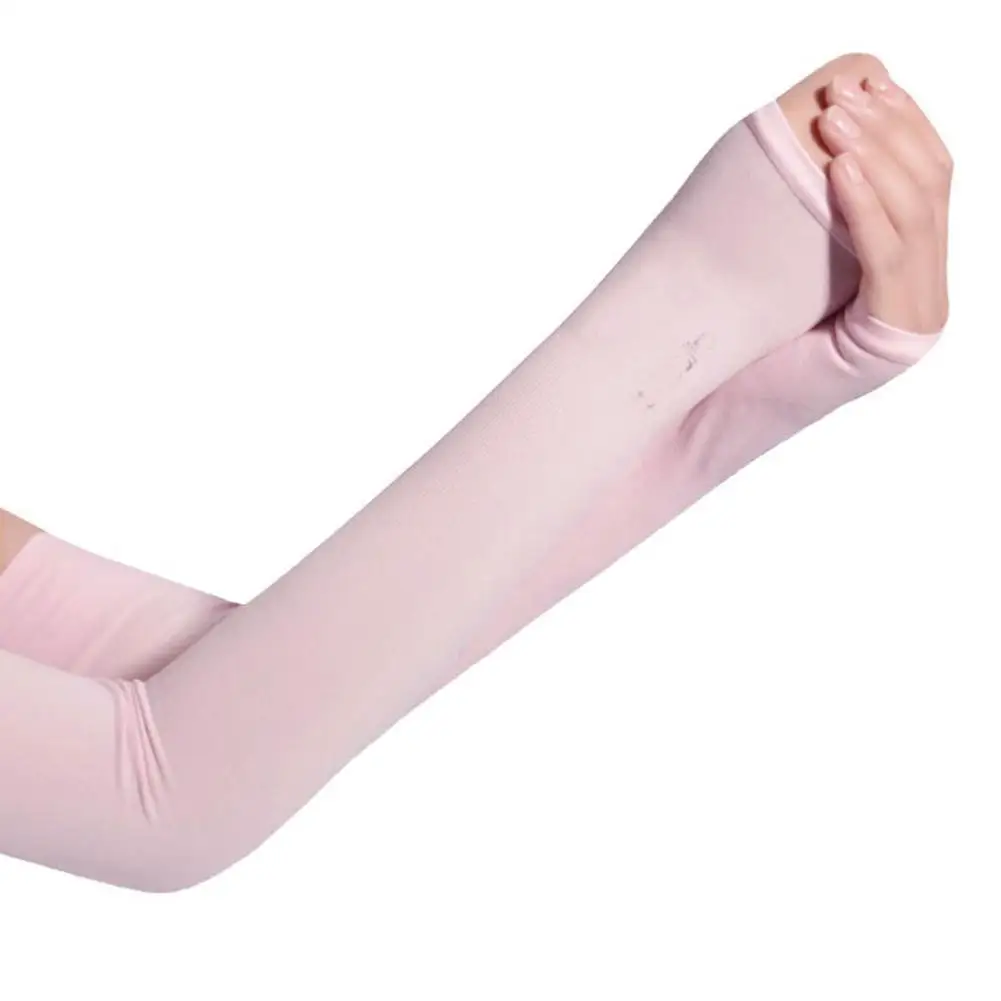thumb pink Dragonpad унисекс рукав ледяной шелк дышащий охлаждающий солнцезащитный козырек анти-УФ эластичный налокотник для рук - Цвет: thumb pink