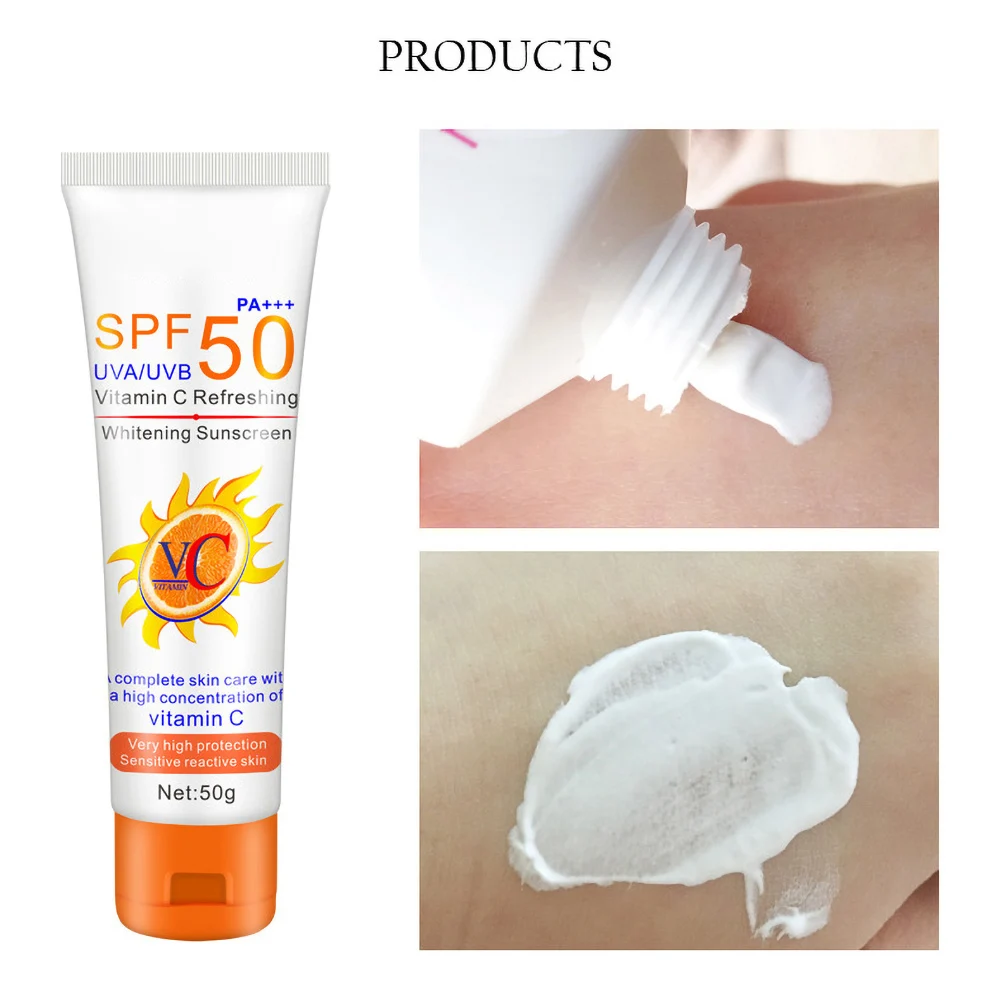 Vitamin C Sunscreen Facial Body Sunblock Waterproof UV Oil-control SPF 50+ Sun Screen Body Cream Korean Sunscreen Cream