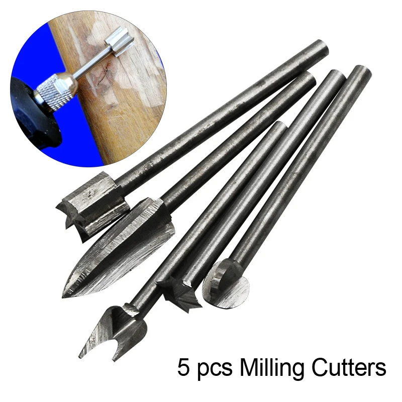 5pc Set Electric Woodworking Milling Cutter Root Engraving Bits Polishing Head Wood Cuter Carpentry Tool 3mm Shank | Инструменты