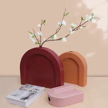 

Home Decoration Accessories Nordic Creative Rainbow Ceramic Vase Simple Crafts Ornaments Flower Arrangement Desktop Decor Craft