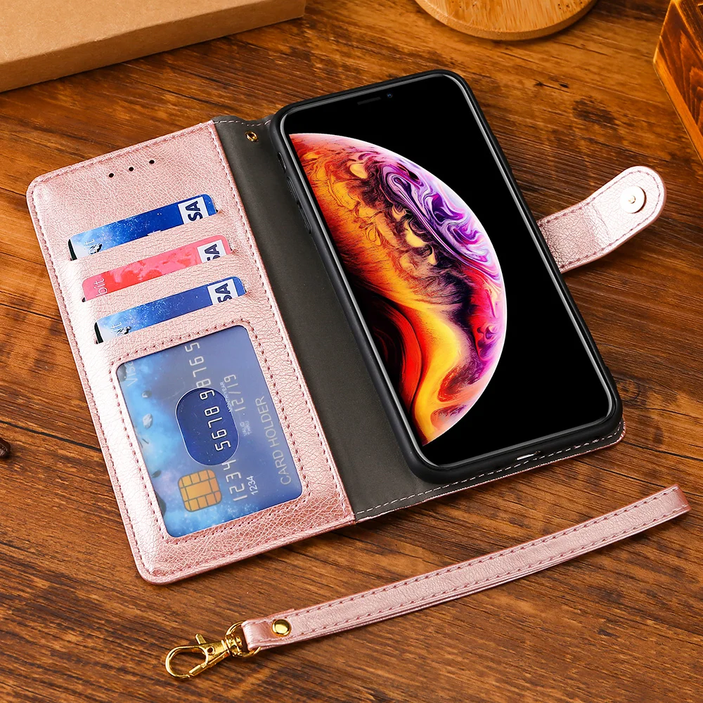 Кожаный чехол книжка для ALCATEL 1X 1C 1S 2019 3 3V 3C 3L на 5 5V слоты карт кошелек молнии