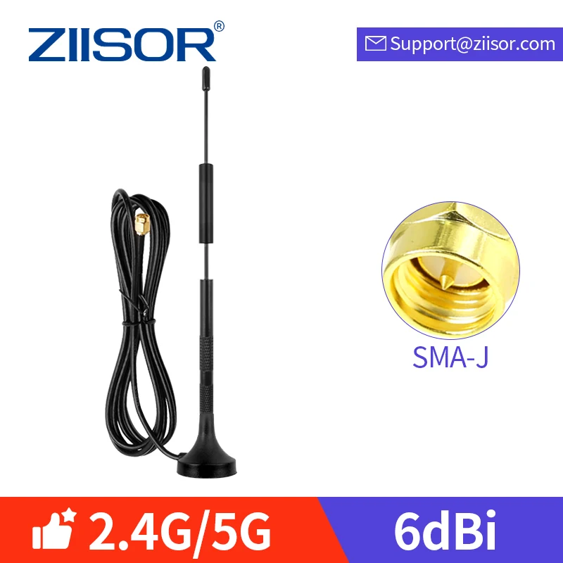 라우터 무선 모듈 전송용 케이블 SMA Male 5.8G가 있는 2.4GHz 5G WiFi 안테나 고이득 안테나