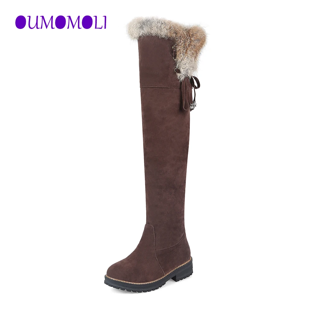 

Suede High Boots Women's Winter Snow Boot Long Tube 2019 Lady Stylish Knee-High Low Heel Shoes Thick Fur Warm Boots x572