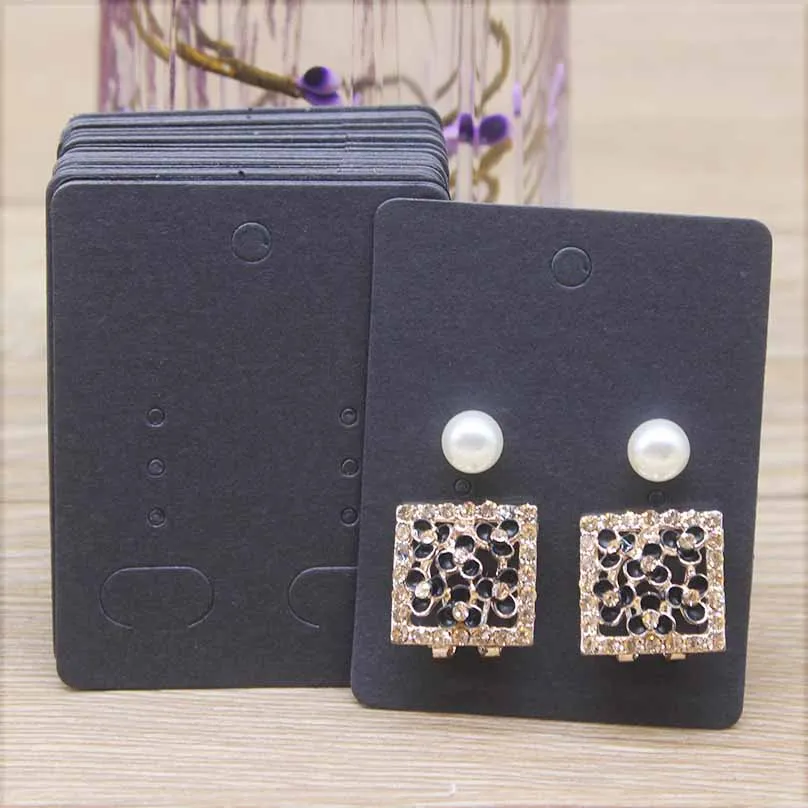 50Pcs 5*6.5cm wholesale Jewelry Display Card Accessories Earring Cards kraft white blank Jewelry drop earring package Card