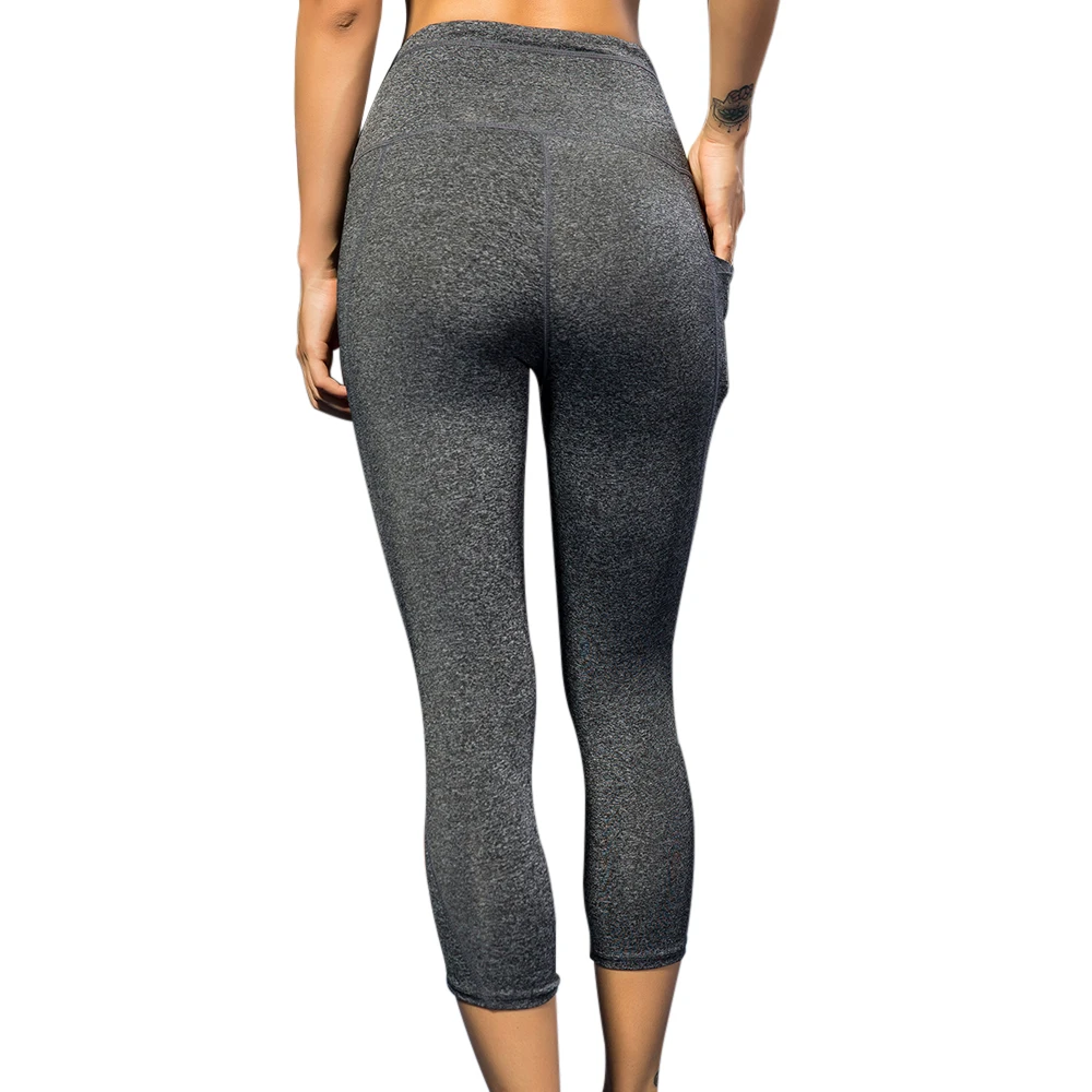 Women High Waist Capris Yoga Pants 4 Way Stretch Tummy Control Workout Running Fitness Yoga Pants Leggings with Pocket