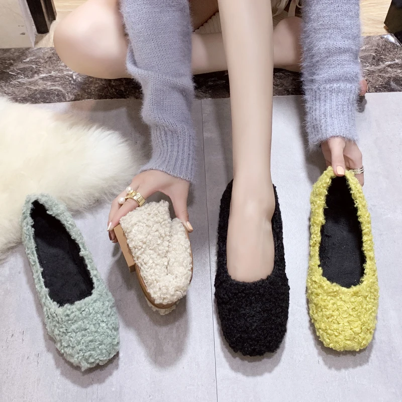 

Nurse Shoes Round Toe Shallow Mouth Soft Loafers Fur All-Match Women's Moccasins Casual Female Sneakers Flats Autumn Modis