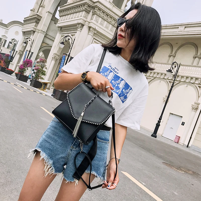 Модные кожаные рюкзаки для подростков сумка женская Feminina Mochila маленькие женские школьные сумки через плечо рюкзак; рюкзак