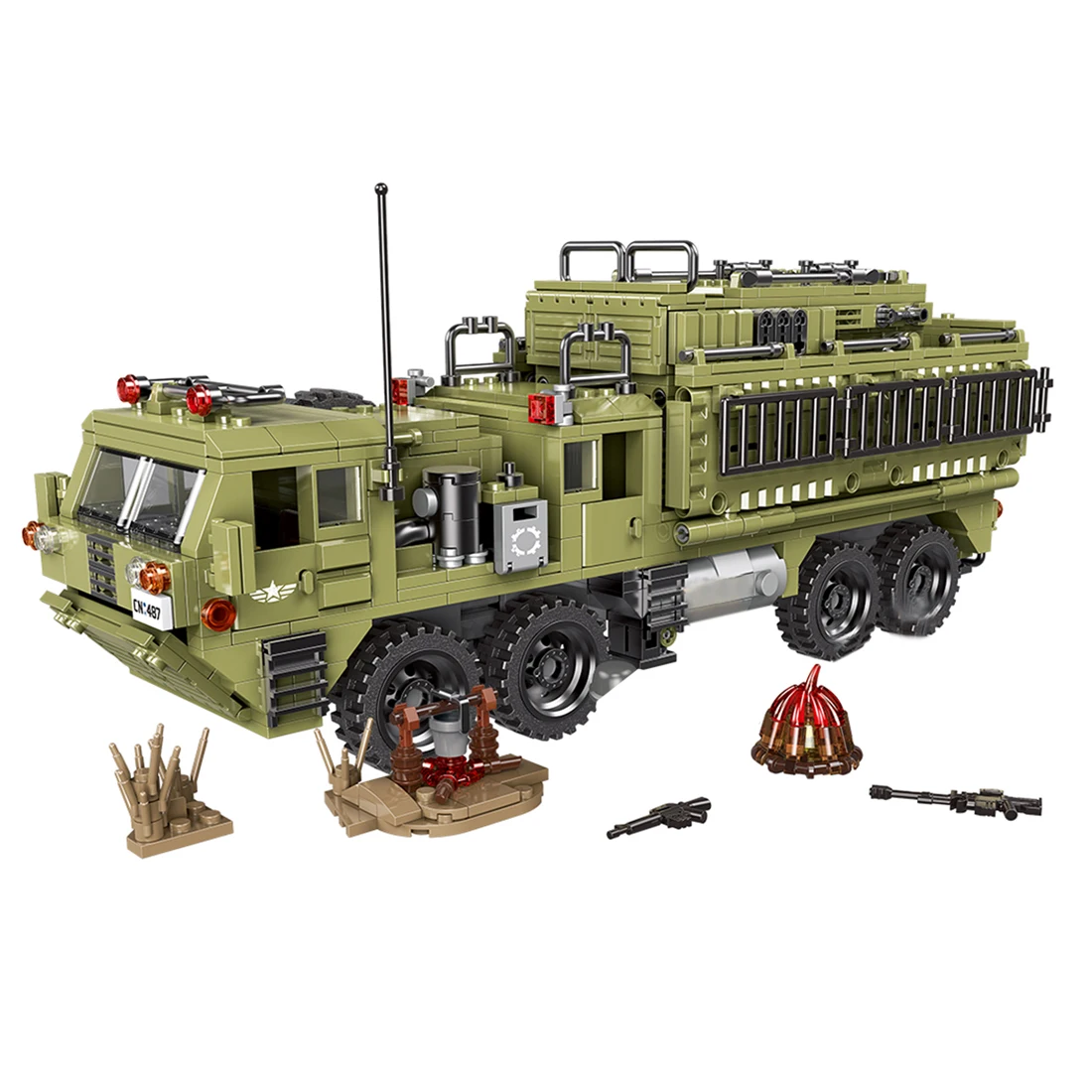 

1377Pcs DIY Small Particle Military Series Building Block Model Set For 100% Building Block Brands Scorpio Heavy Truck