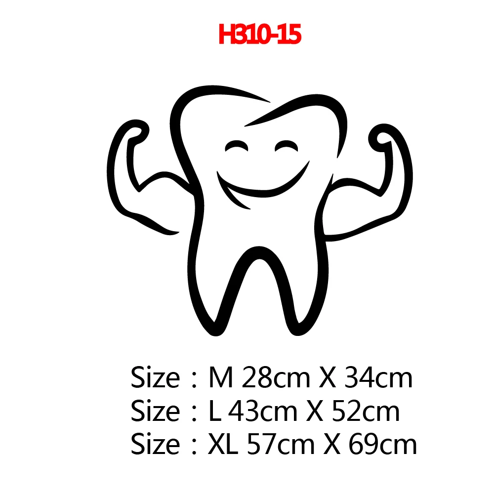 Наклейка на стену с зубьями, Виниловая наклейка на стену для детской комнаты, кухни, стоматолога, магазина, домашний декор, водостойкая Наклейка на стену - Цвет: 15