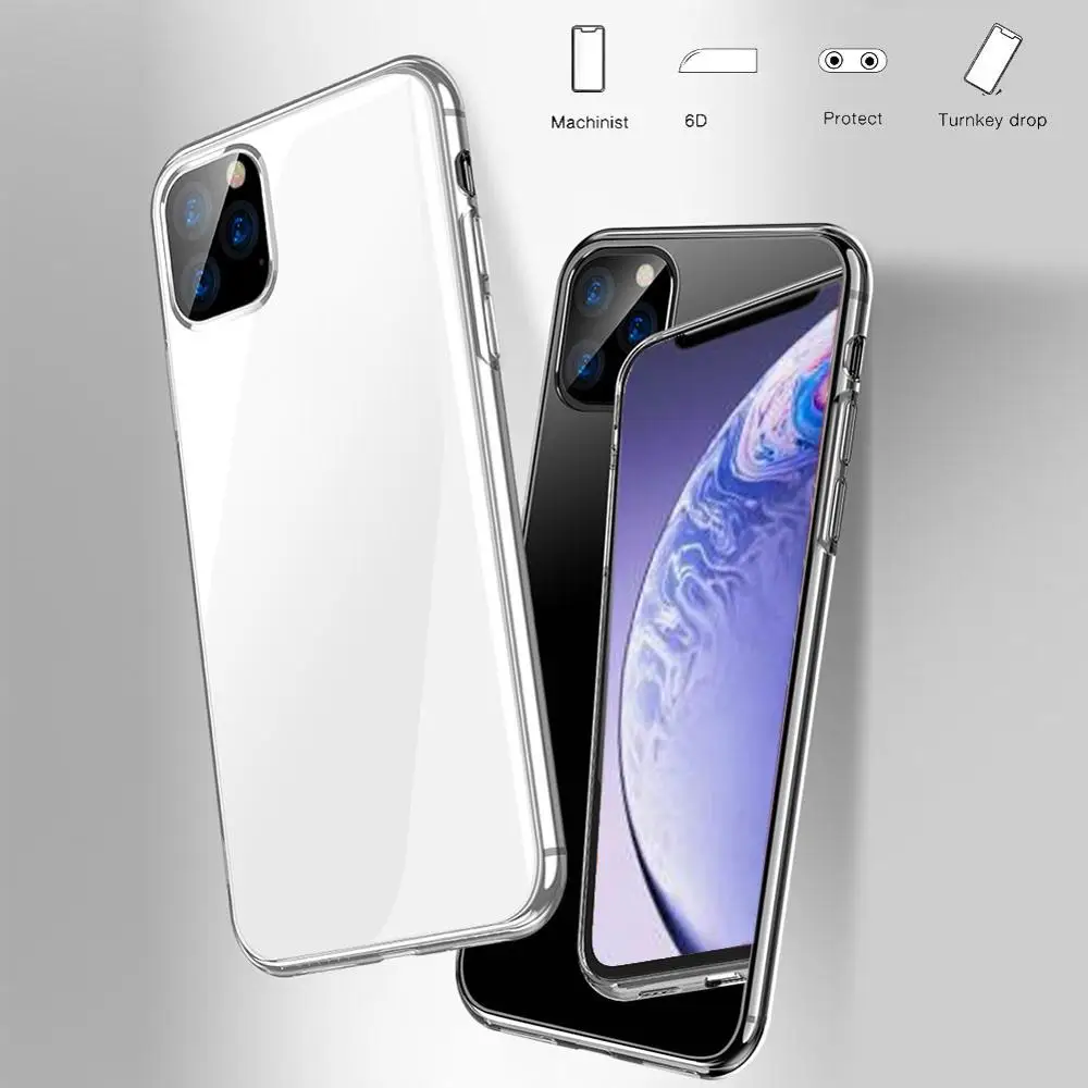 Взрывозащищенный прозрачный стеклянный чехол для телефона iPhone 11 Pro Max поддержка
