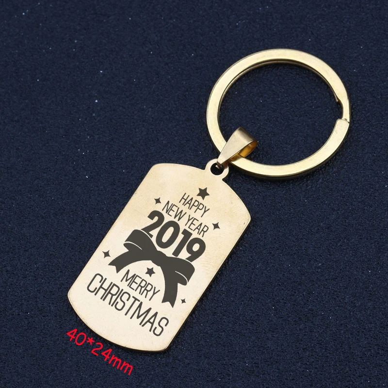 Ручное теснение с новым годом 2019 Merry брелок для рождества Рождественский подарок