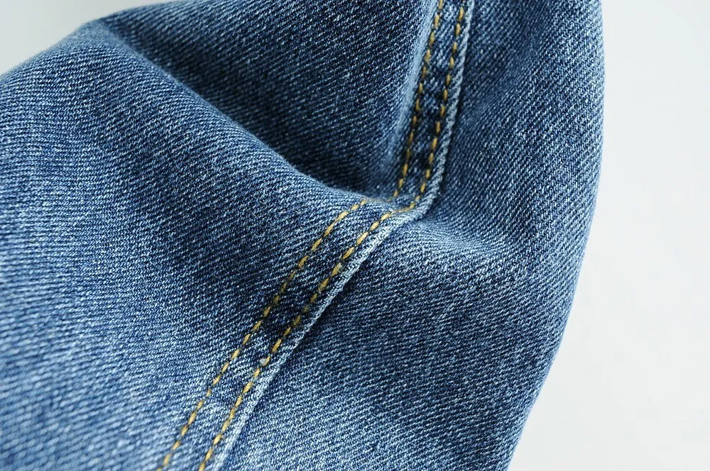 Новинка 2019 года сезон: весна-лето Твердые джинсовые брюки с дырами для женщин карман на молнии джинсовые штаны Женская мода повседневные
