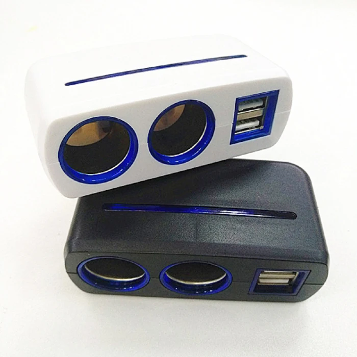 Двойной USB зарядное устройство 2 Way розетка для автомобильного прикуривателя сплиттер адаптер DC 12 V/24 V Универсальный GV99