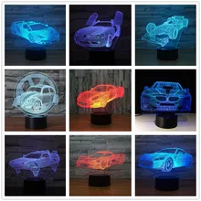 Гоночный автомобиль формула Феррари 3D лампа светильник 7 цветов изменить оптические иллюзии сенсорный Настольный светильник светодиодный для сна Ночной светильник детские подарки на Рождество