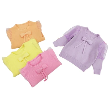 

mohair pullover sweater age for 1 - 6 years baby girls cute bow long sleeve tops 2020 autumn winter children thick warm clothes