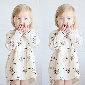

Pudcoco Infant Toddler Baby Girl Dress 3M-4Y Cute Little Girls Printed Princess Dresses Casual Party Clothes Sundress