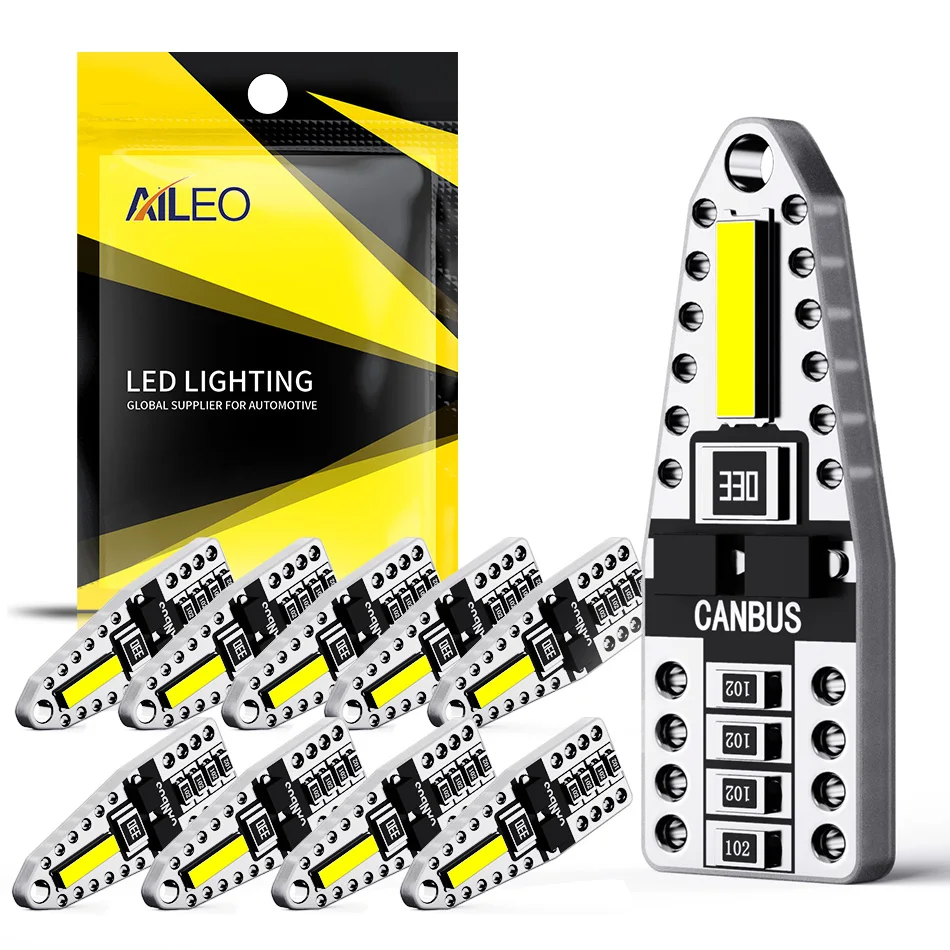 Aileo t10 led canbus w5w lâmpadas led 168 194 2smd luz da placa de licença leitura cúpula lâmpada sinal branco luzes interiores do carro auto 12v