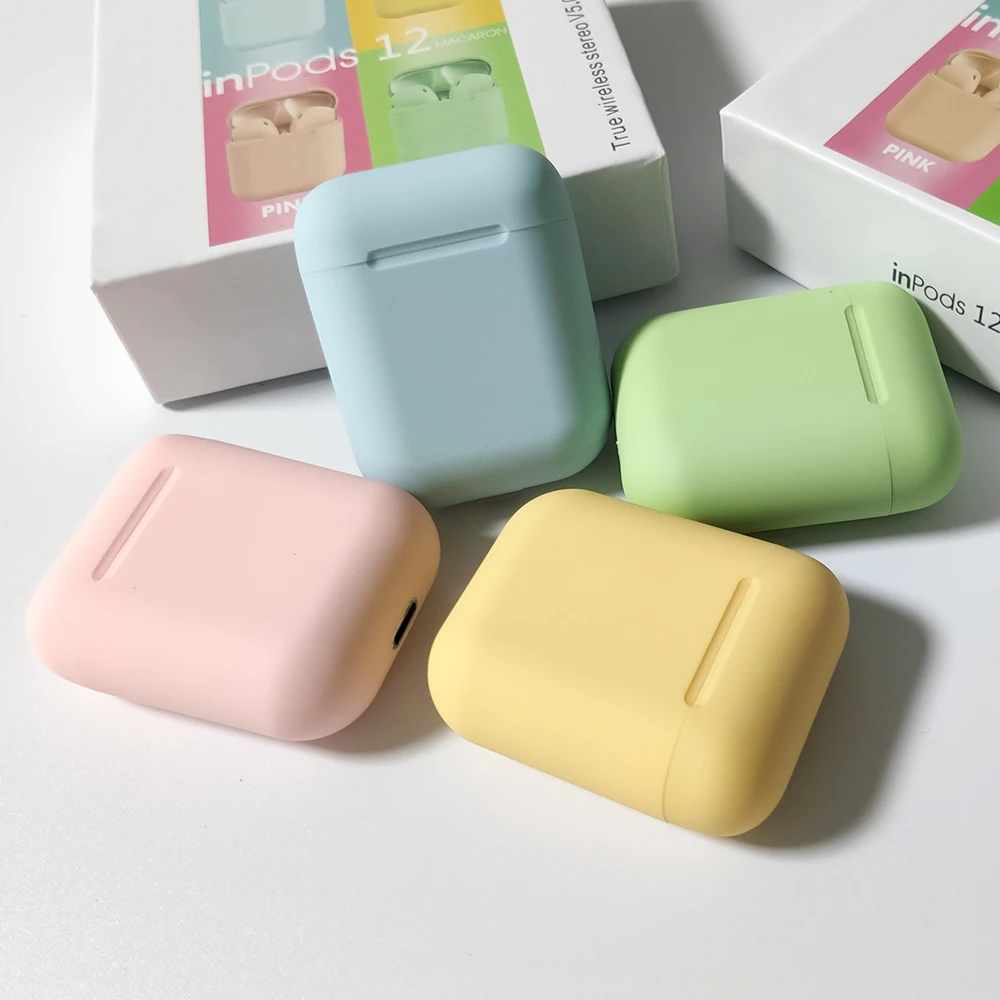 Беспроводные bluetooth 5,0 наушники Macaron наушники 12 tws стерео зарядка bluetooth гарнитура handsfree Беспроводные наушники с Чехол