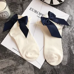 2022 Summer 1 Pair Lolita Style Japanese Maiden Lovely Woman  Color Bow Short Cotton Socks High Quality