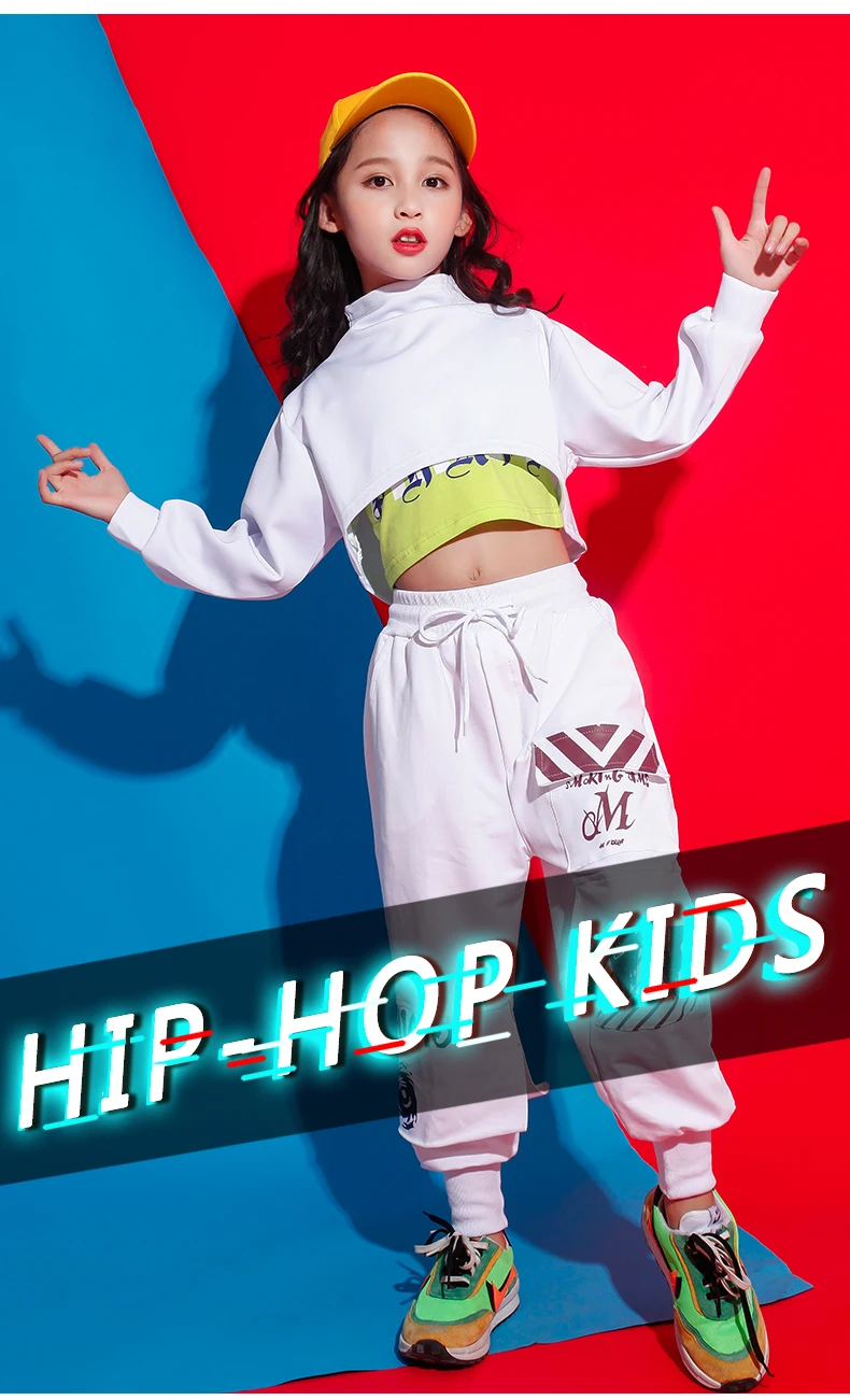 New Arrival 2019 Hip Hop 3 Pcs Sets Cotton Teenage Girls Street Dance Clothing Crop Tops Pants Vest Jazz Streetwear Sports Suits (3)