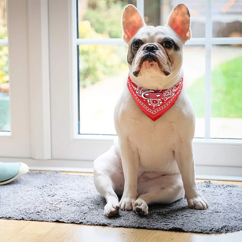 Collar de Bandanas para mascotas, ajustable, piel sintética, Baberos triangulares, bufanda, Collar con patrón de Cachemira, accesorios para cachorros
