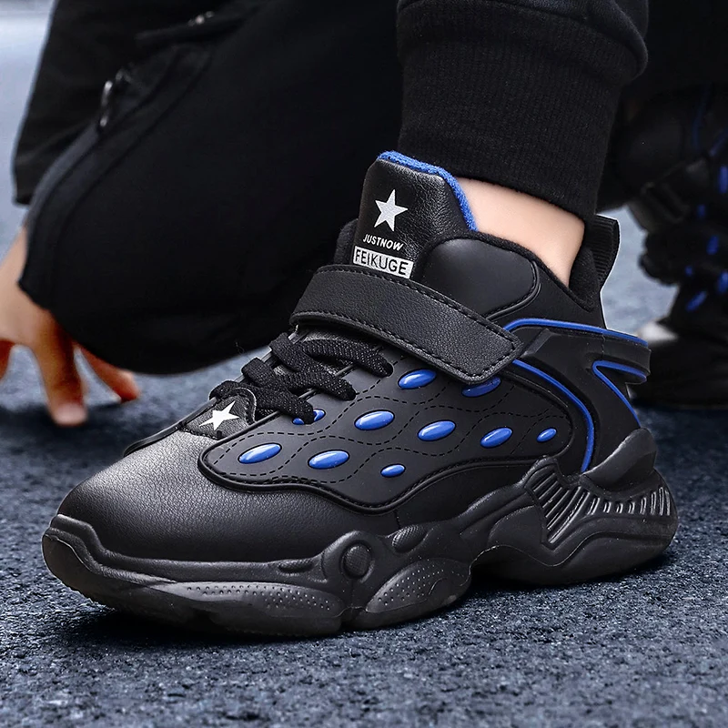 Size29-39-зима; Новинка года; детская обувь; нескользящие спортивные кеды для мальчиков; флисовая хлопковая обувь; утолщенные модные детские кроссовки; cuhk