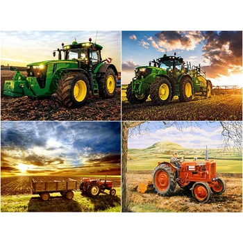 

FUYUN Diamond Painting full layout tractor Round Rhinestones Picture Embroidery Sale Diamond Mosaic scenic truck Farmhouse Decor