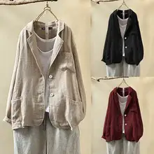 ZANZEA, винтажные деловые блейзеры для женщин, винтажный костюм с карманами, куртки пальто пиджаки с длинным рукавом, осенняя зимняя женская верхняя одежда