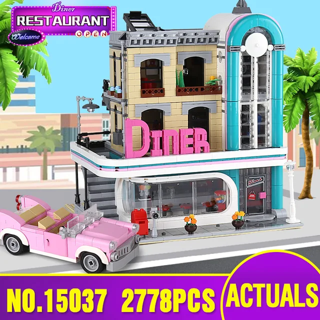 US $75.00 15037 City Street Compatible With Lepining 10260 MOC Downtown Diner Assembly Building Block Bricks