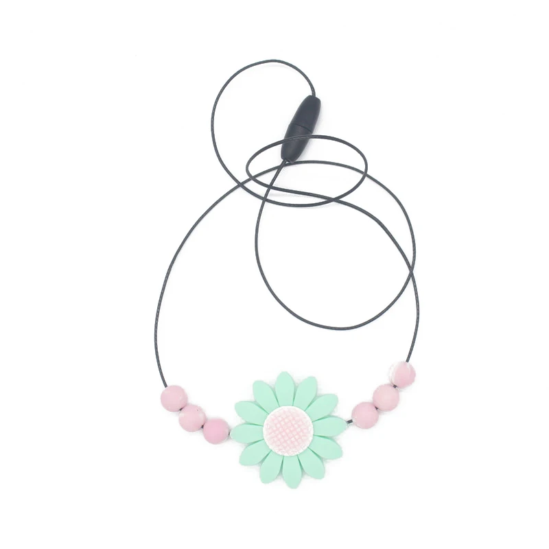 Кукла Newborn baby из силикона прорезыватель для зубов Ожерелье-прорезыватель детский Прорезыватель Аксессуары Ожерелье Веревка для плетения дети цветок Форма Прорезыватель игрушки - Цвет: A4