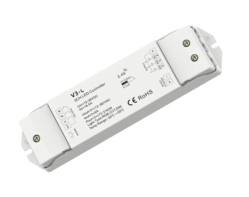 Светодиодный диммер контроллер 12 в беспроводной приемник V1 V2 V3 V4 V5 Для Одноцветный RGB RGBW RGB+ CCT полосы DC5-36V постоянного напряжения - Цвет: V3-L
