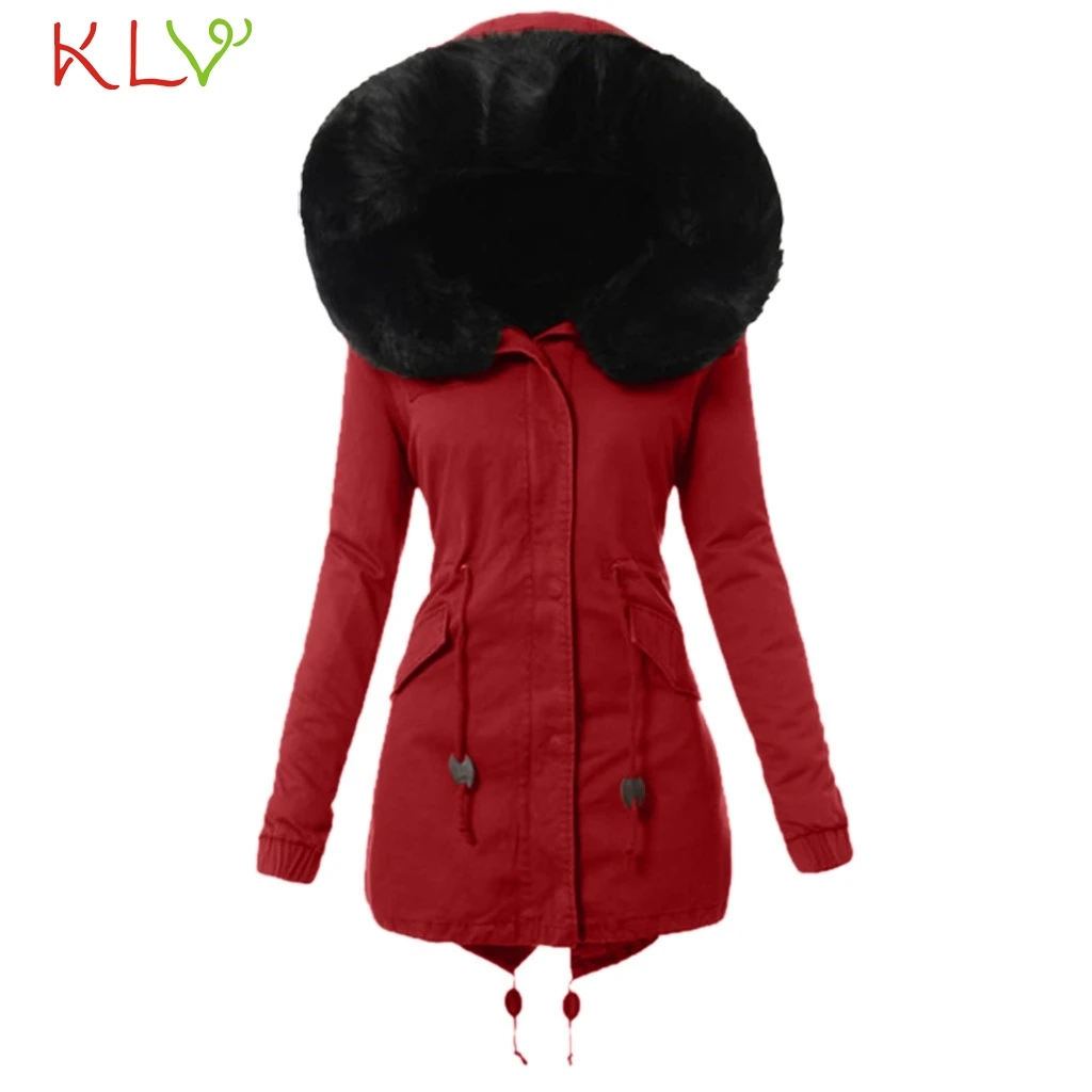 Jacket Women Thick Lining Fur Coat Hooded Mid Long Winter Coat Women Warm Casual Outwear Clothes Plus Size Chaqueta Mujer 19Oct