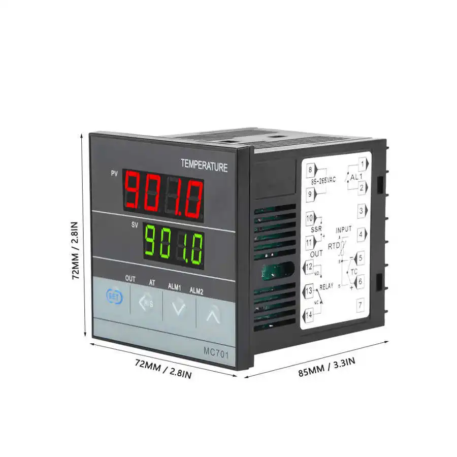 MC701 85 265 в цифровой PID регулятор температуры K Тип PT100 датчик Входное реле/SSR