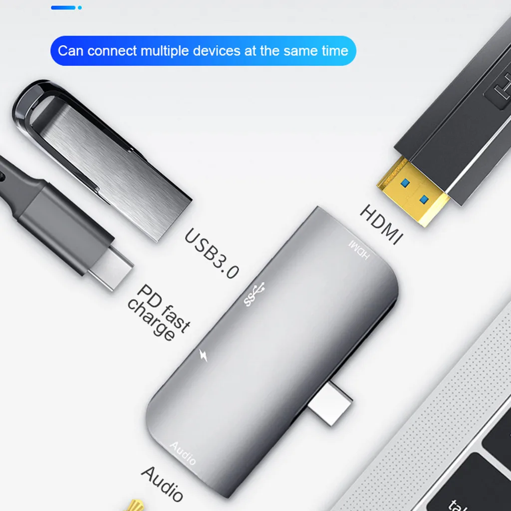 4 в 1 Тип c к HDMI Pd док-станция Pd Быстрая зарядка 4 к HDMI аудио Lnterface для нового iPad Pro#35