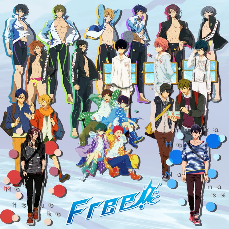 Anime Free! Nanase Haruka Tachibana Makoto Rin Matsuoka Cosplay Stand Figure Model Acrylic Keychain Pendant Keyring Desk Decor |