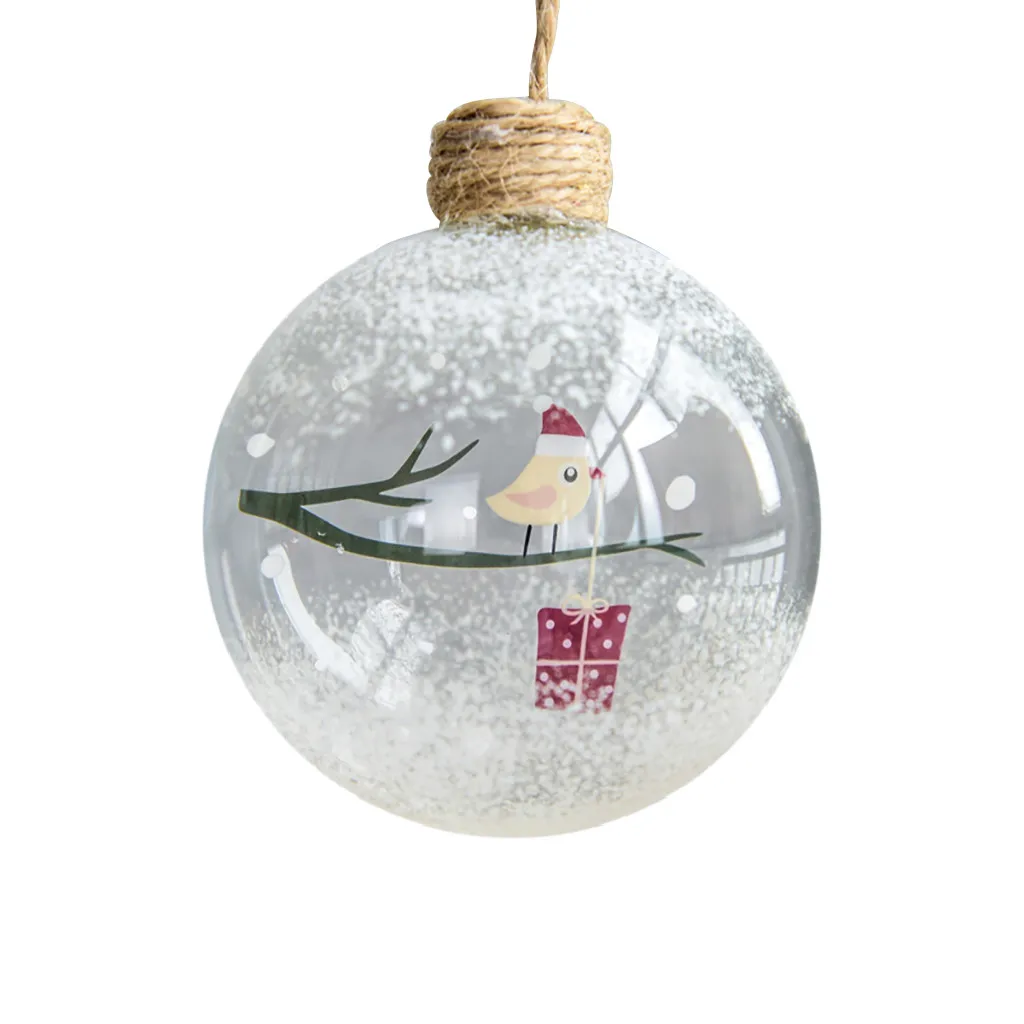 Рождественский шар декоративные украшения для рождественской елки Декор для рождественского праздника белый прозрачный Снежинка Декор шар украшения