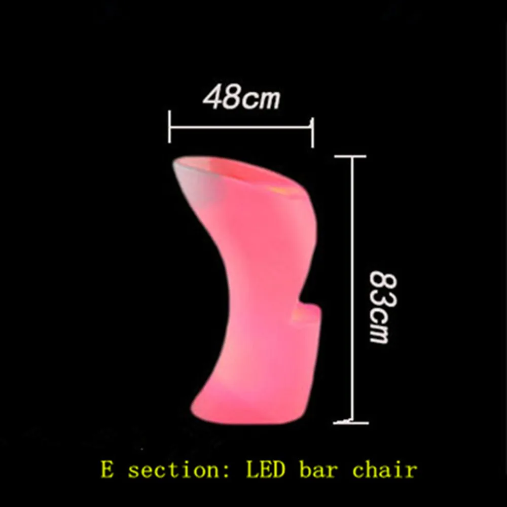 Перезаряжаемые светодиодный барный стул барная мебель с подсветкой светодиодный Пластик барный стул, табурет KTV для дискобара для домашних животных(L40* W37* H81cm