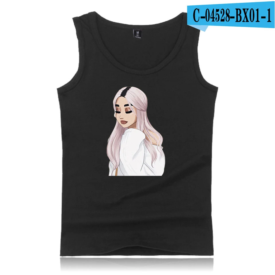 Ariana Grande-2D Повседневная Мужская/Женская майка K Pop без рукавов жилет для бодибилдинга Harajuku Gymclothing летняя одежда для фитнеса Bambam - Цвет: black