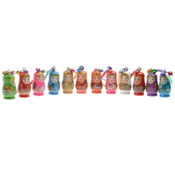 

24pcs Key Rings Practical Russian Dolls Matryoshka Russian Creative Hanging Pendant Key Rings Key Chains for Mobile Phone Backpa